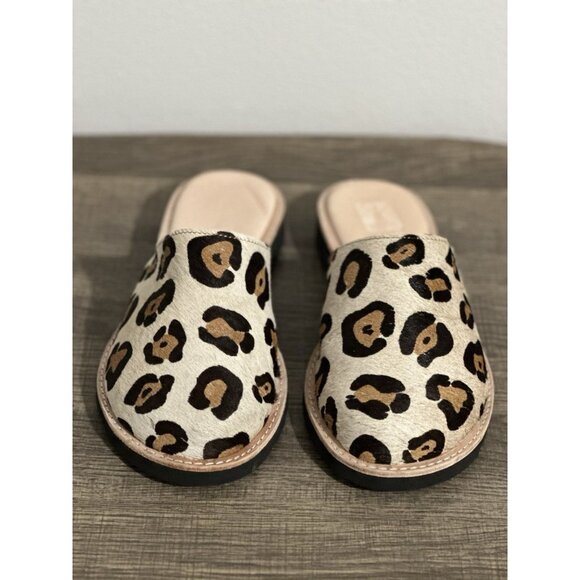 Two Thousand Never Cheetah Print Calf Hair Mules Slides Size 8 Made In USA - Picture 2 of 13